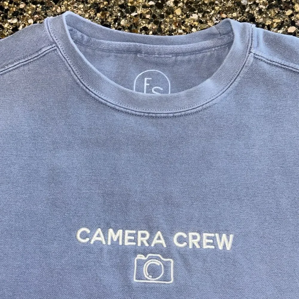 Camera Crew Embroidered Blue Sweatshirt - Picture 3 of 5